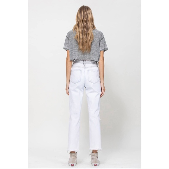 PRICE DROP Calliope Super High Rise Straight Crop Blocking Detail Jeans - Picture 11 of 14